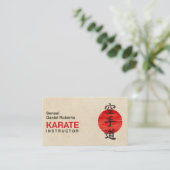 Karate instructeur - Japanse Kanji en zon Visitekaartje (Staand voorkant)