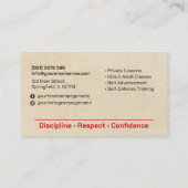 Karate instructeur - Japanse Kanji en zon Visitekaartje (Achterkant)