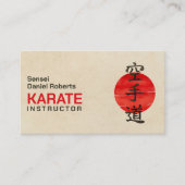 Karate instructeur - Japanse Kanji en zon Visitekaartje (Voorkant)