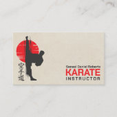 Karate instructeur - Kanji en karateka silhouet Visitekaartje (Voorkant)