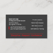 Karate instructeur - Kanji en karateka silhouet Visitekaartje (Achterkant)