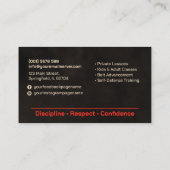 Karate instructor - Japanese Kanji and sun  Visitekaartje (Achterkant)