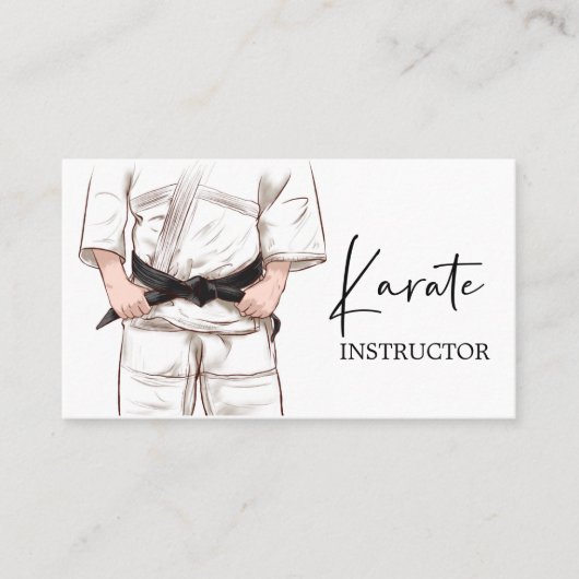 Karate Instructor Sensei Gi Visitekaartje (Voorkant)