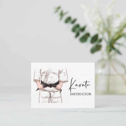 Karate Instructor Sensei Gi Visitekaartje (Staand voorkant)