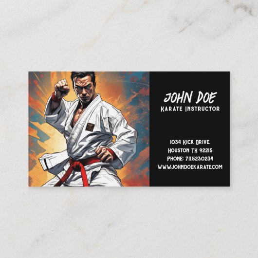 Karate Instructor Visitekaartje (Voorkant)