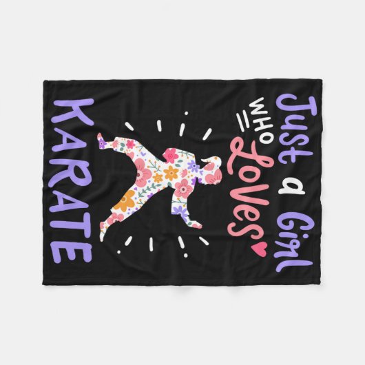 Karate is gewoon een meisje dat van Karate Gift ho Fleece Deken (Voorkant (Horizontaal))