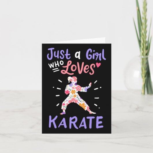 Karate is gewoon een meisje dat van Karate Gift ho Kaart (Voorkant)