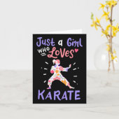 Karate is gewoon een meisje dat van Karate Gift ho Kaart (Gele Bloem)