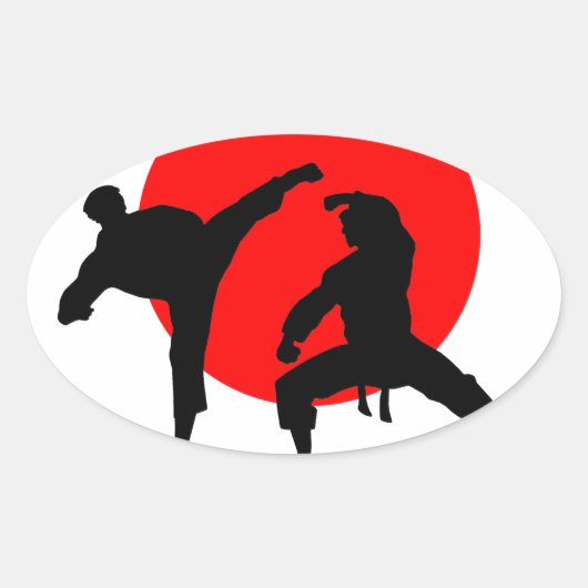Karate Japan Ovale Sticker (Voorkant)