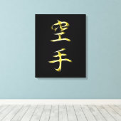 Karate Japans Kanji Calligrafiesymbool Canvas Afdruk (Insitu (Houten vloer))