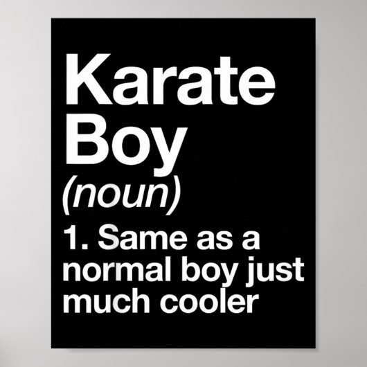 Karate Jongen Definitie Grappige Vechtkunst Poster (Voorkant)