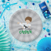 Karate jongen groen Martial Arts Verjaardag Papieren Bordje (Feest)