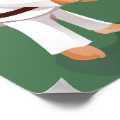 Karate jongen houdt hout vast met een ander brein poster (Hoek)