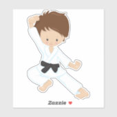 Karate Jongen, Lieve Jongen, Zwarte Band, Bruin Ha Sticker (Vel)