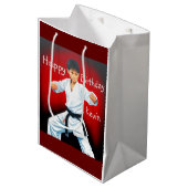 Karate Jongen Verjaardag Gift Bag Medium Cadeauzakje (Voorkant Gekanteld)