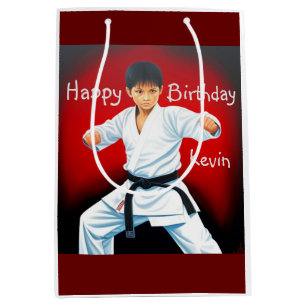 Karate Jongen Verjaardag Gift Bag Medium Cadeauzakje