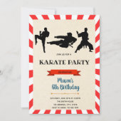 Karate Jongens Verjaardag Uitnodigingskaart Kaart (Voorkant)