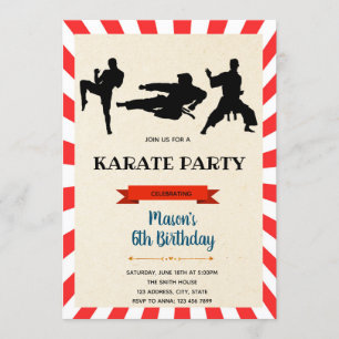 Karate Jongens Verjaardag Uitnodigingskaart Kaart