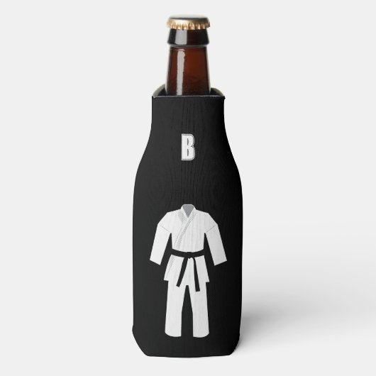 Karate, Judo. Martial Arts Black Belt Monogram Flesjeskoeler (Fles Voorkant)