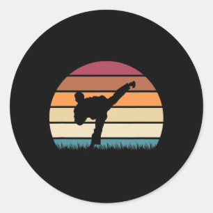 Karate Jujitsu Martial Arts Retro Boys Mannen Ronde Sticker