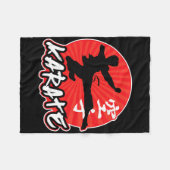 Karate Jumping Side Kick Japans Fleece Deken (Voorkant (Horizontaal))