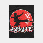 Karate Jumping Side Kick Japans Fleece Deken (Voorkant)