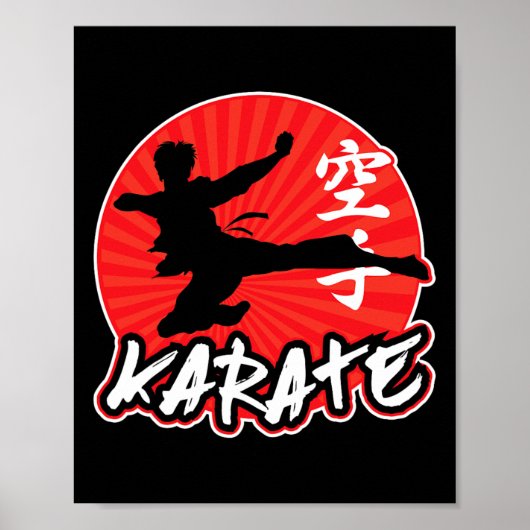 Karate Jumping Side Kick Japans Poster (Voorkant)