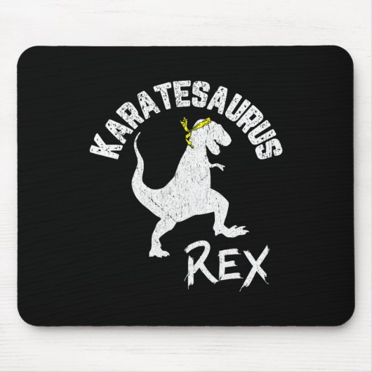 Karate Karatesaurus Rex Dinosaur Grappige Krijgsku Muismat (Voorkant)