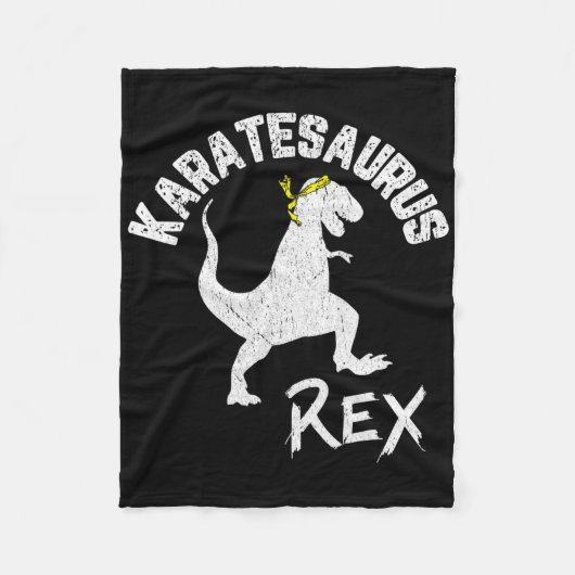 Karate Karatesaurus Rex Dinosaur Grappige Vechtkun Fleece Deken (Voorkant)