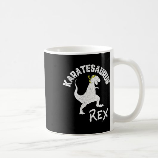 Karate Karatesaurus Rex Dinosaur Grappige Vechtkun Koffiemok (Rechts)