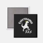 Karate Karatesaurus Rex Dinosaur Grappige Vechtkun Magneet (Voorkant / Achterkant)
