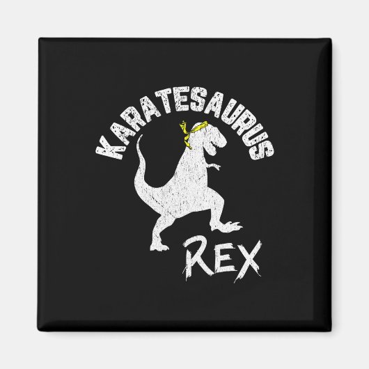 Karate Karatesaurus Rex Dinosaur Grappige Vechtkun Magneet (Voorkant)