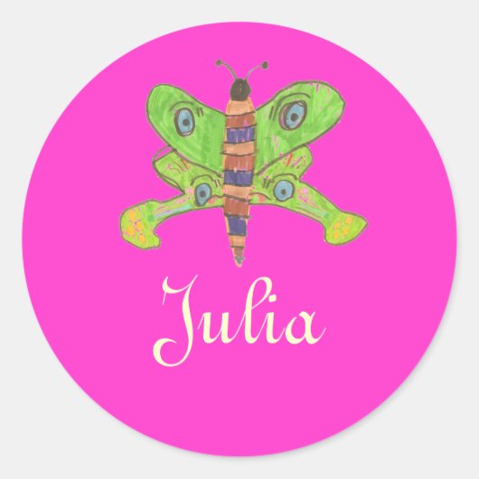 Karate Kat butterfly ID-to-person.. Ronde Sticker (Voorkant)