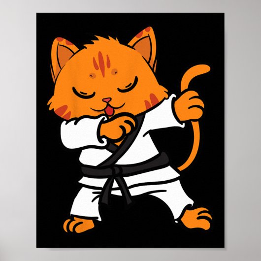 Karate Kat Dab Dans Martial Arts Dabbing Comt Sp Poster (Voorkant)