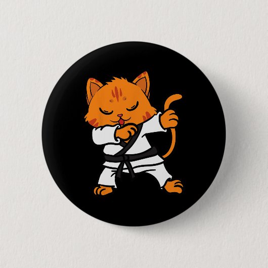 Karate Kat Dab Dans Martial Arts Dabbing Comt Sp Ronde Button 5,7 Cm (Voorkant)