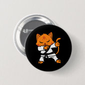 Karate Kat Dab Dans Martial Arts Dabbing Comt Sp Ronde Button 5,7 Cm (Voorkant /achterkant)