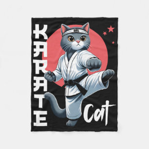 Karate Kat Gi Zwarte Band Vechtkunst Trap Kata Fleece Deken