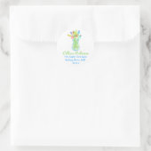 Karate Kat Graphics bloemboeket adreslabel Ronde Sticker (Tas)