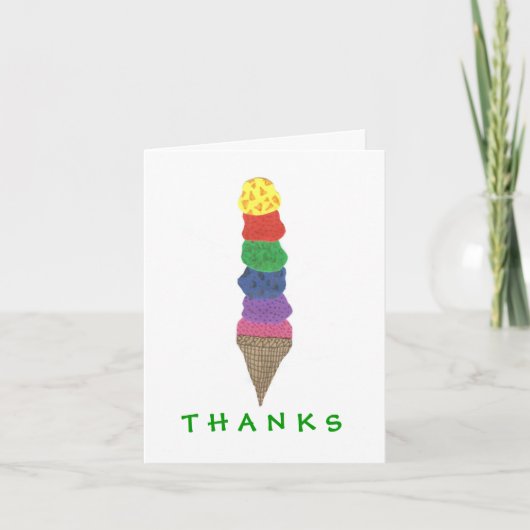 Karate Kat Graphics ice cream thank-you Bedankkaart (Voorkant)