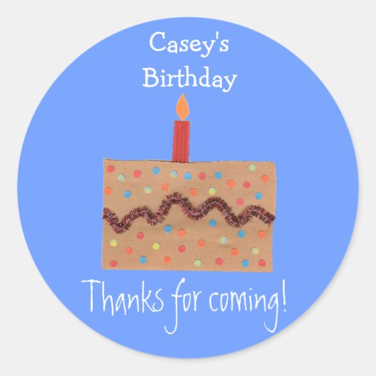 Karate Kat Graphics verjaardagsgunstiklabel Ronde Sticker (Voorkant)