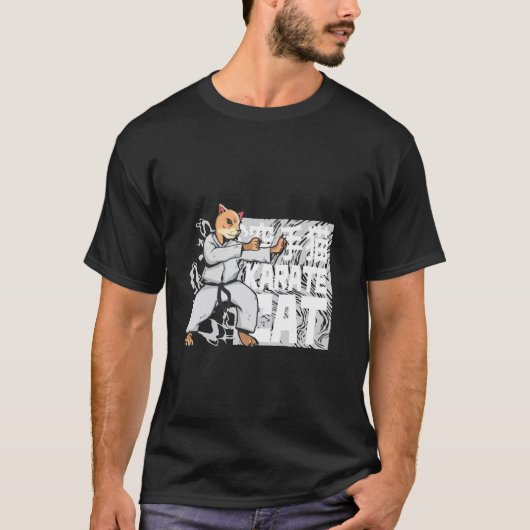 Karate Kat - Grappige Vechtkunsten T-shirt (Voorkant)