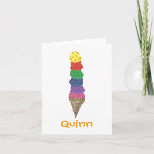 Karate Kat ice cream ID notecard Feestdagen Kaart (Voorkant)