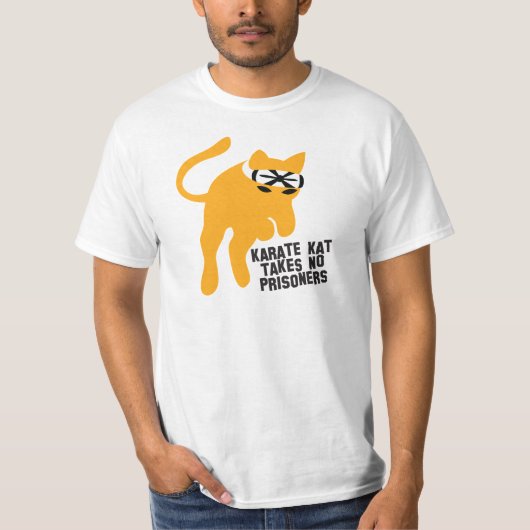 Karate KAT (kat) neemt geen gevangenen op T-shirt (Voorkant)