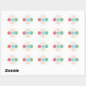 Karate Kat retouradreslabel Ronde Sticker (Vel)