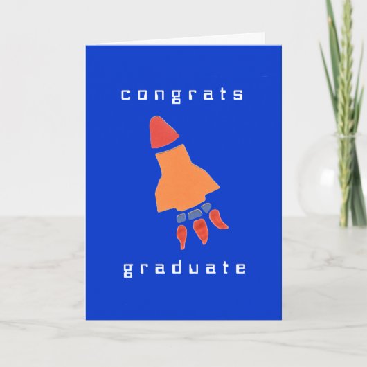 Karate Kat rocket graduation card Kaart (Voorkant)