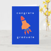 Karate Kat rocket graduation card Kaart (Gele Bloem)
