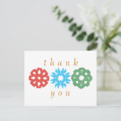 Karate Kat sneeuwvlok drietal bedankje Briefkaart (Staand voorkant)