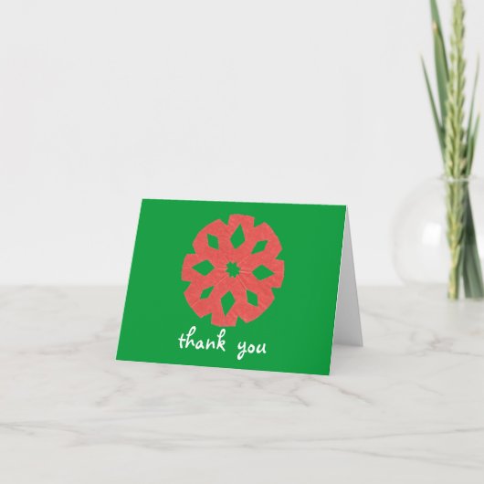 Karate Kat snowflake thank-you Bedankkaart (Voorkant)