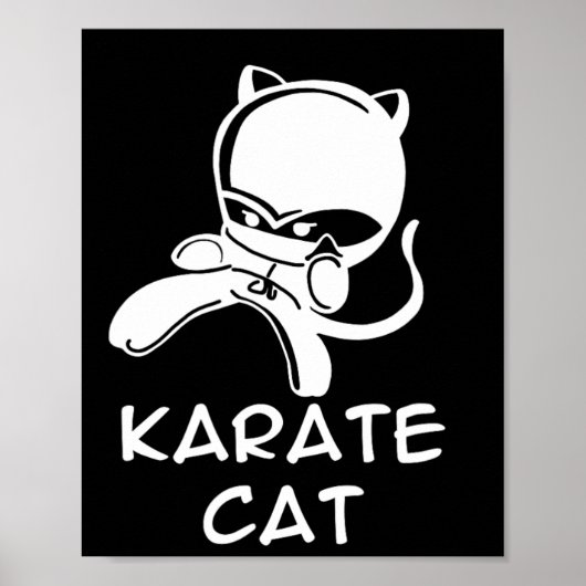 Karate Kat Sport Voor Mannen Vrouwen Kinderen Poster (Voorkant)