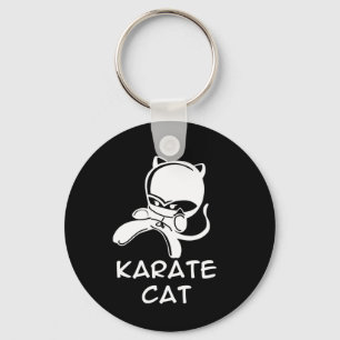 Karate Kat Sport Voor Mannen Vrouwen Kinderen Sleutelhanger